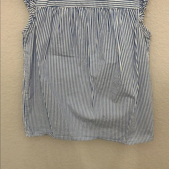 J. Crew Navy and White Ruffle Tank Top - Picture 4 of 7